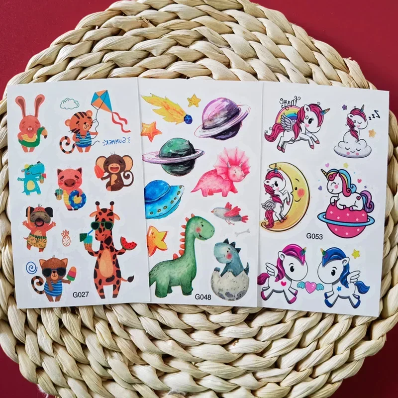 60Sheets Cute Small Temporary Tattoos for Kids Girls Boys Tiny Animals Mermaid Unicorn Cartoon Fake Tattoo Sticker Face Hands