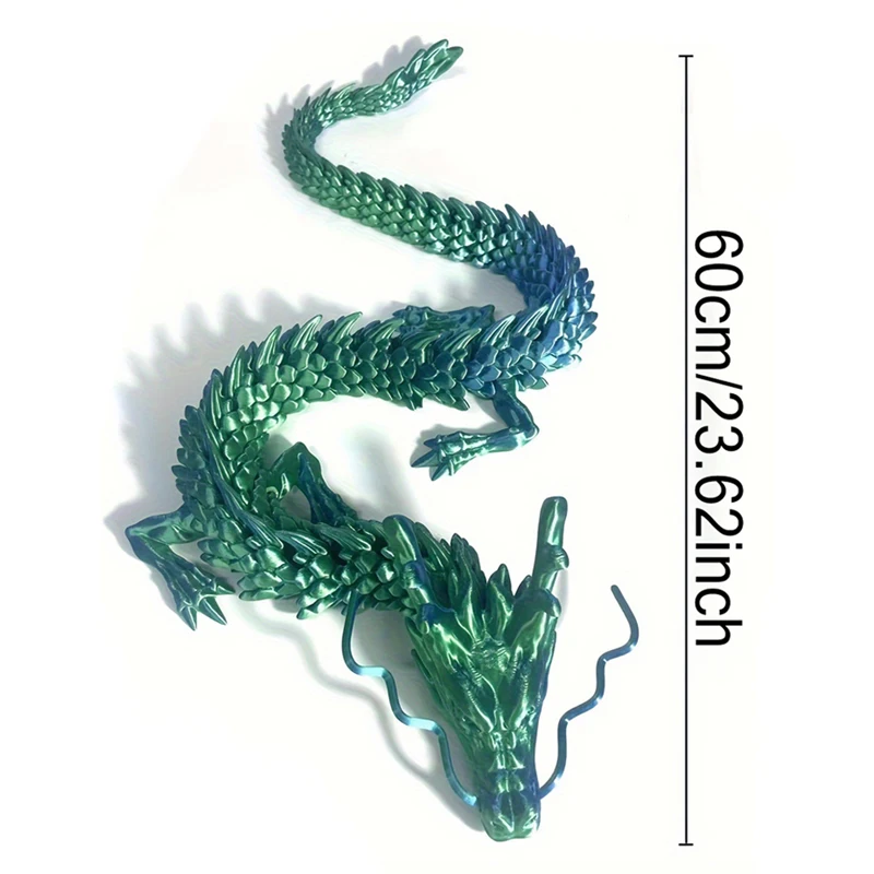 تمثال تنين عملاق ثلاثي الأبعاد مقاس 23.62 بوصة - مثالي لديكور المكتب والسيارة والمكتب |   هدية مثالية لعيد الميلاد، وعيد الشكر، بدون لحية