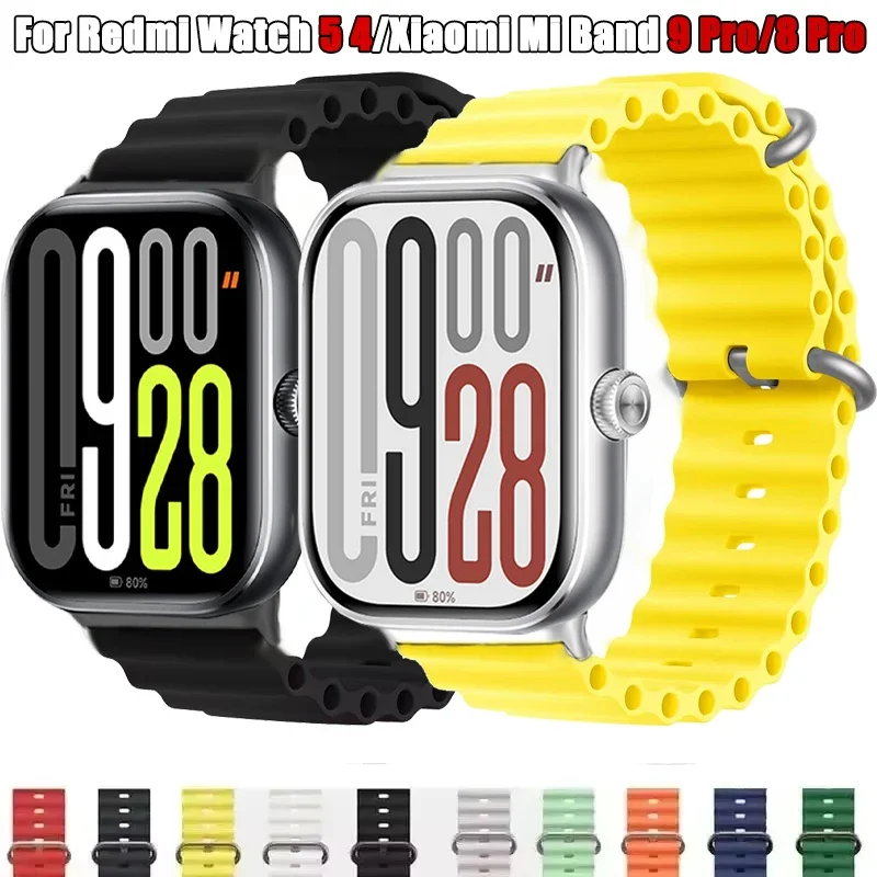 Ozean Strap Für Xiaomi Redmi Uhr 4 5 Ersatz Armband Correa Für Xiaomi Mi Band 8 Pro 9 Pro silikon Handgelenk Band Zubehör