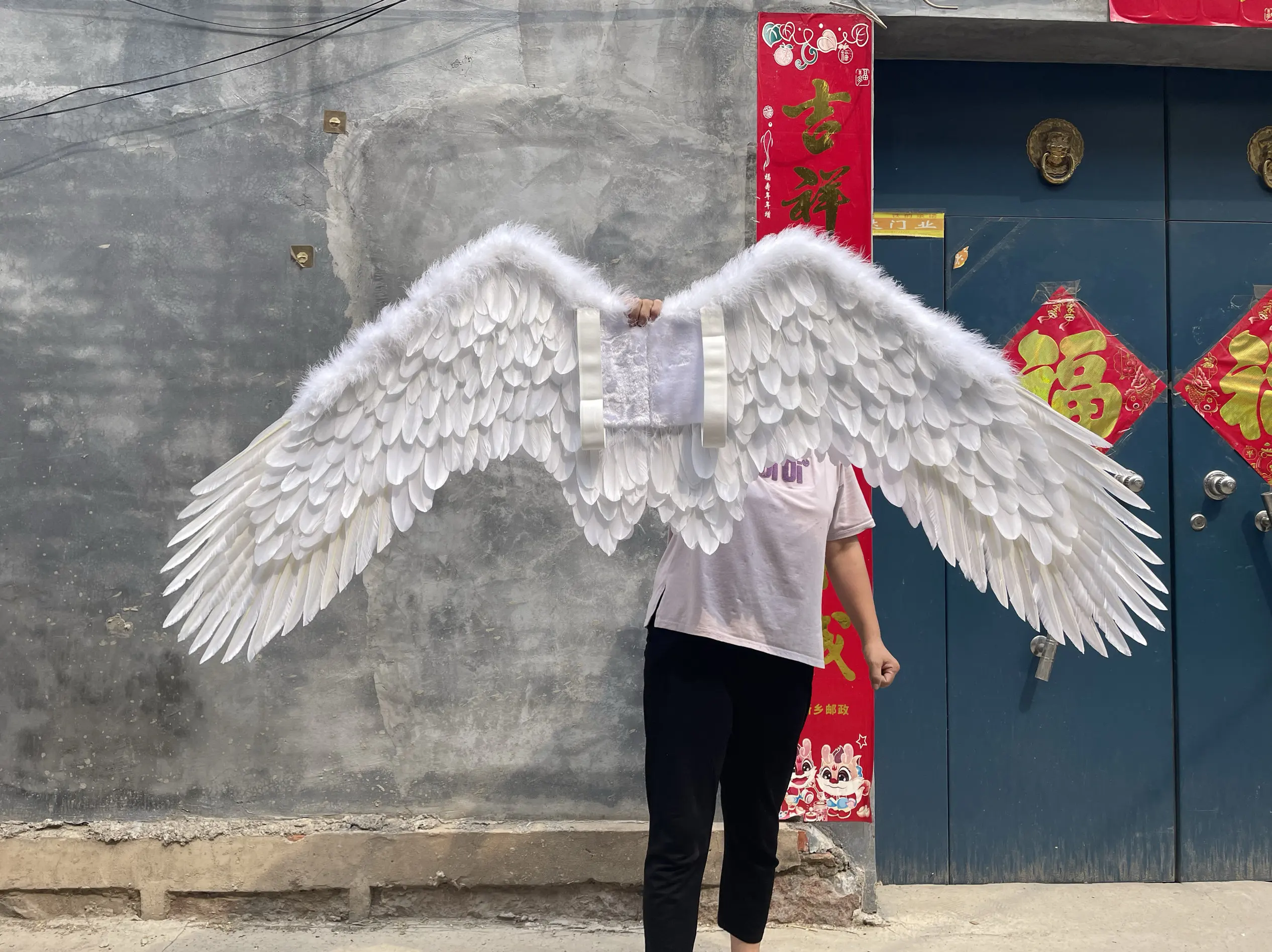 New white angel wings dance props swan simulation feather studio shooting photo cos decorative appliances