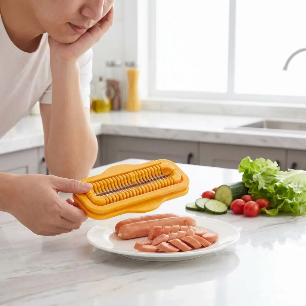 Multi-functional Stainless Steel Ham Slicer Efficient Time-Saving Hot Dog Slicer Manual Banana Slicer Kitchen Gadget