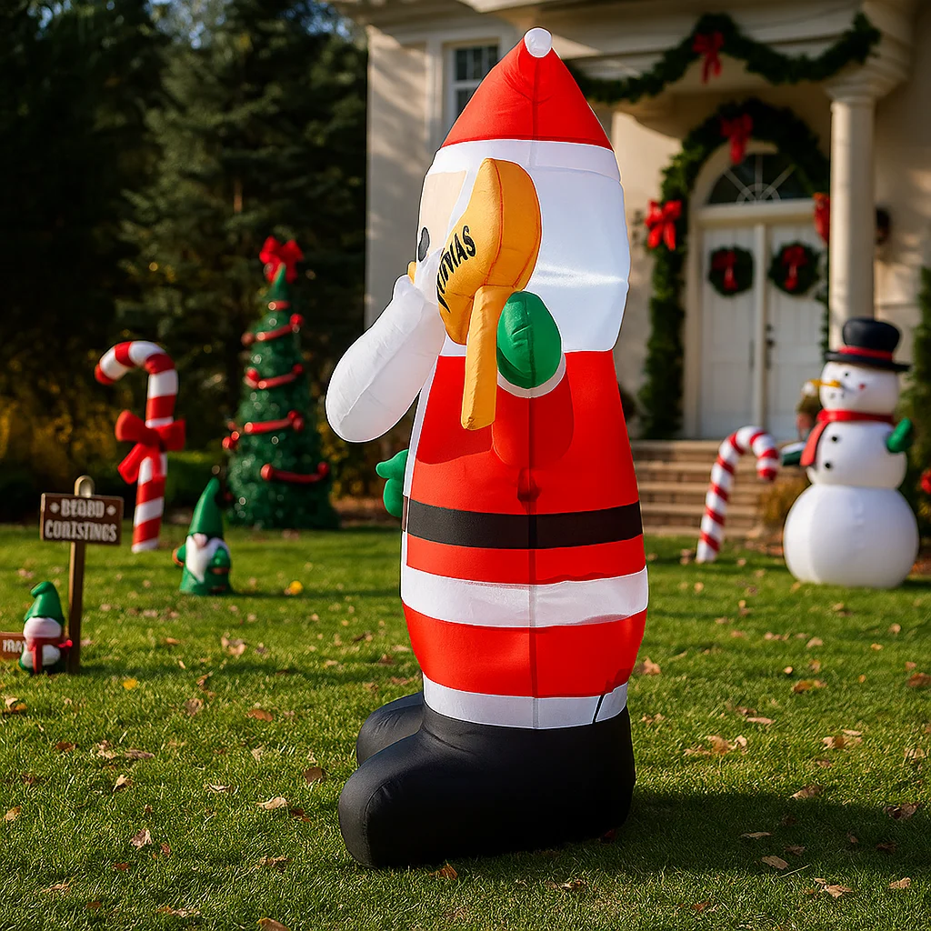 Decorazioni natalizie da 4 piedi Babbo Natale gonfiabile con cartello giocattoli ornamenti da cortile per la casa con decorazioni a LED giocattolo per decorazioni per feste di Natale