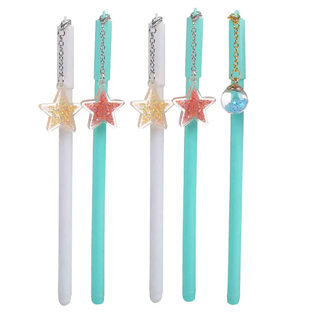 

Набор из 5 гелевых ручек с мультяшным дизайном, пластиковые, с подвесным декором, удобная рукоятка, плавное письмо, для студентов и офиса, креативные канцелярские принадлежности