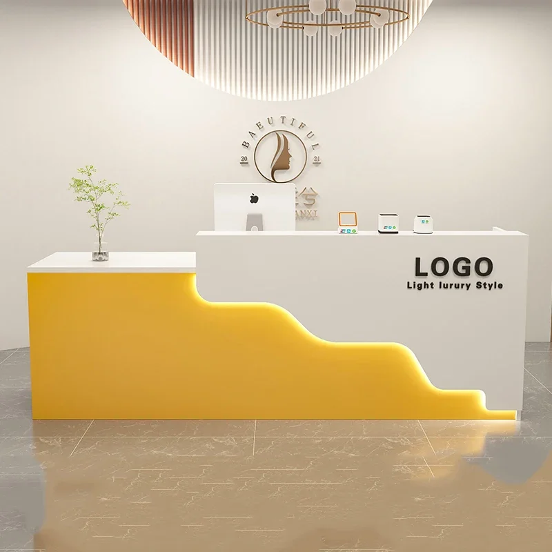 Modern Simple Bar Counter Nordic Commercial Luxury Senior Reception Desk Unique Classic Toonbank Winkel Commercial Furniture