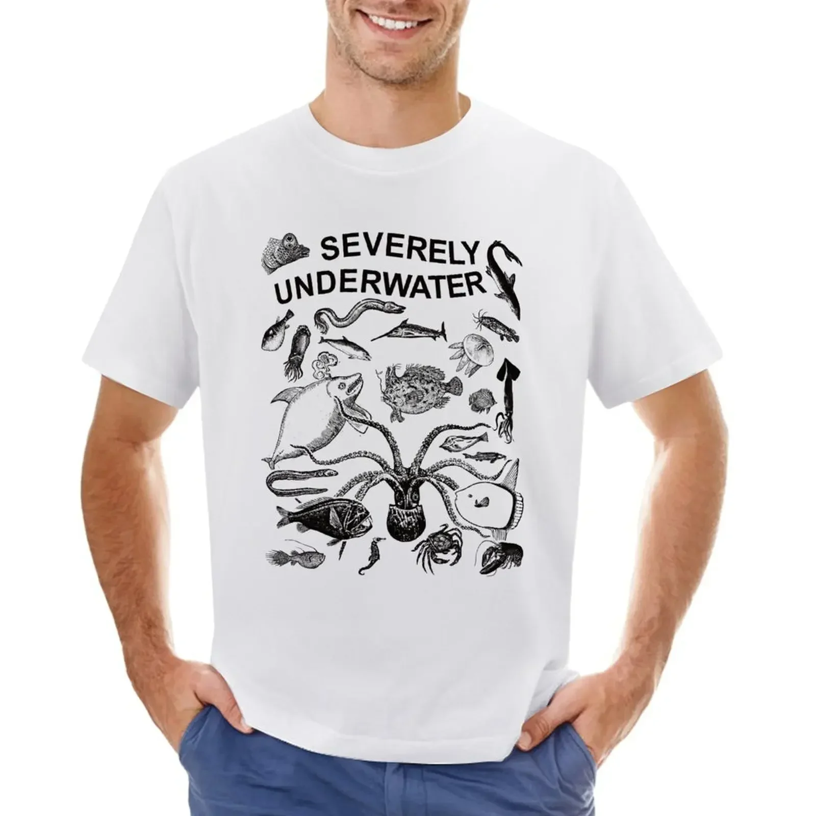 Severely Underwater T-shirt funnys Aesthetic clothing customizeds plain Men's t-shirt