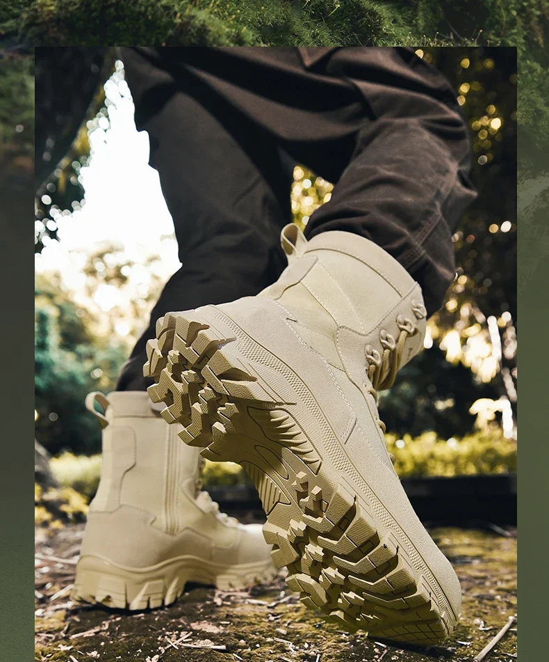 Taktische Herrenstiefel, atmungsaktiv, ultraleicht, Sicherheits-Armeestiefel für Männer, Rapid Response Desert Boots, wasserdichte Jagdstiefel zum Schnüren – Detail 7