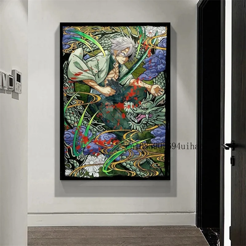 Demon Slayer Hashira Tanjiro Anime Figure Poster Wall Paper Figures Art Decor Cartoons Kid Gift Home Decoration Canvas Painting