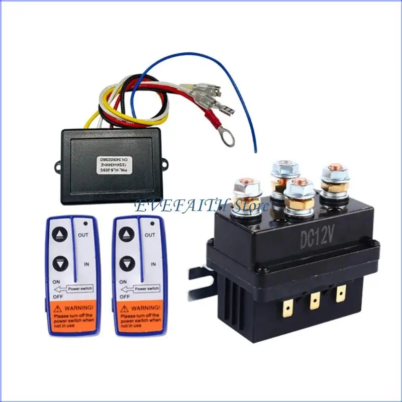 124B Copper Alloy 12V 500A Winch Relays Modules Featuring Wireless Remote For Off Road Recovery And DIY Installations