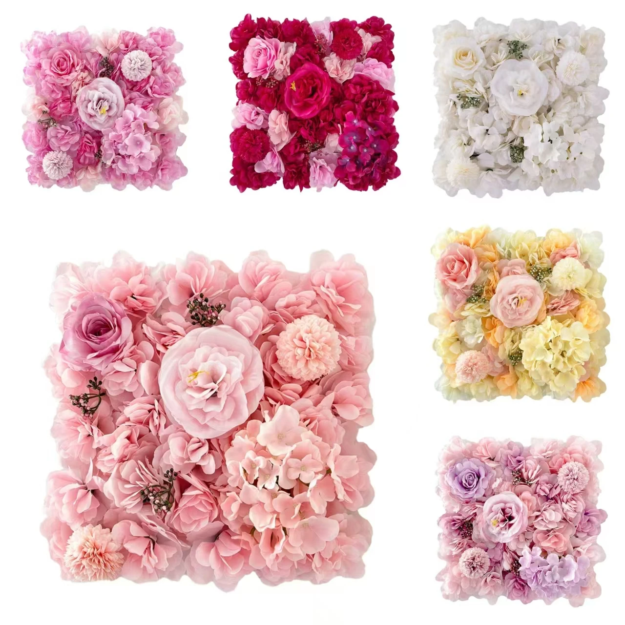 1pc Artificial Flower Wall Panel Rose Flower Backdrop Party Wedding Backdrop Bridal Shower Home Garden Decoration