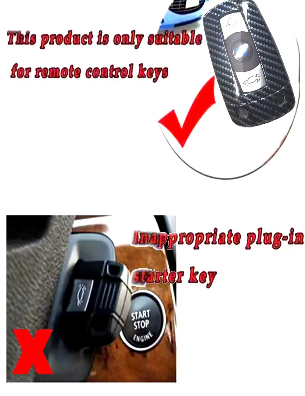 carmonmon 3 Buttons Smart keyless Entry Remote Key Fob case Cover for BMW 1 2 4 5 6 Series,for BMW Old Smart Key