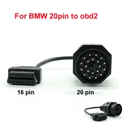 Obd Ii Adapter Voor Bmw 20pin Naar Obd2 16pin Vrouwelijke Connectore36 E46 E38 E39 X5 Z3 Obd Diagnostische Connector Kabel Ronde Pluggen