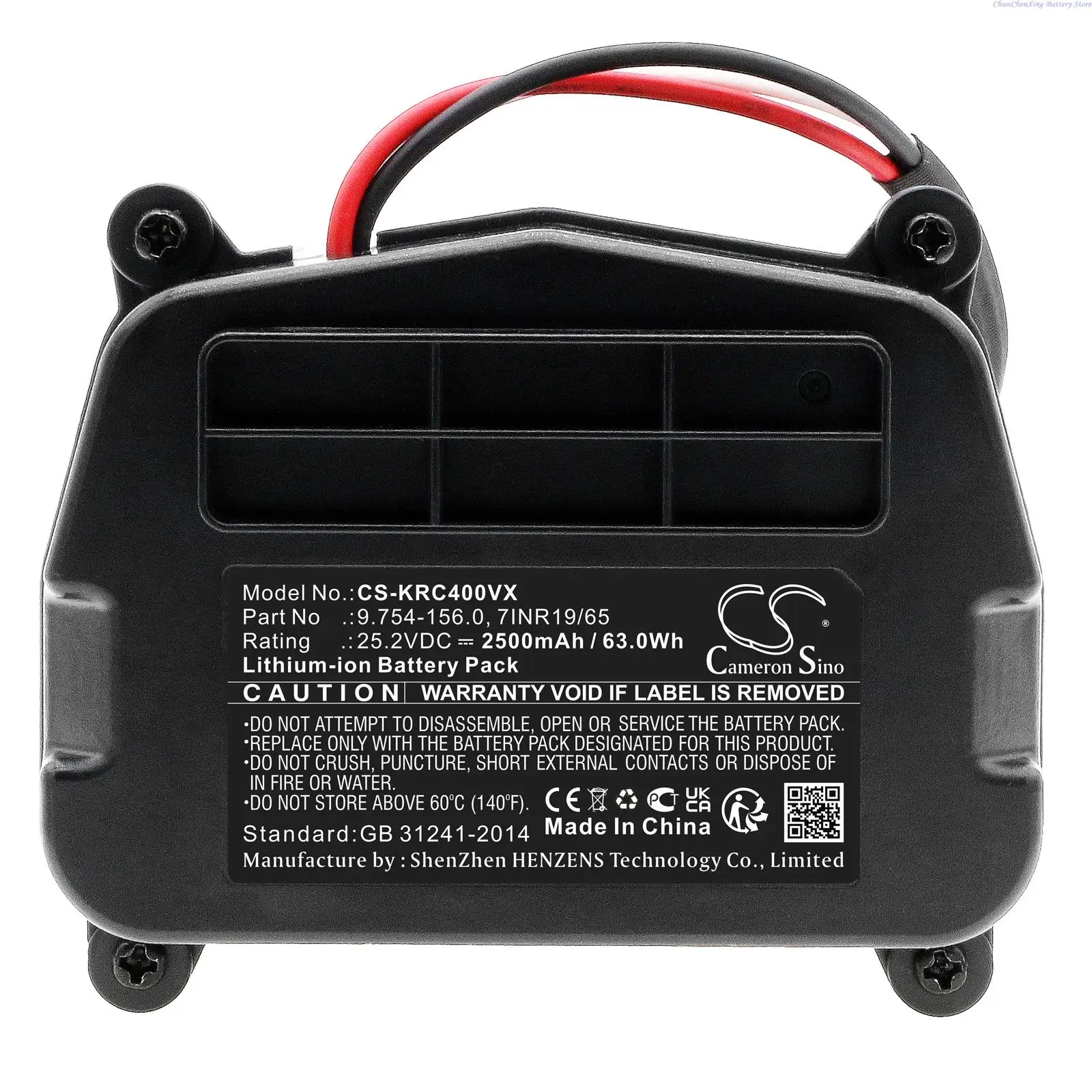 Imagem -02 - Cameronsino 2500mah Aspirador Bateria 9.754156.0 7inr19 65 para Karcher Vc4