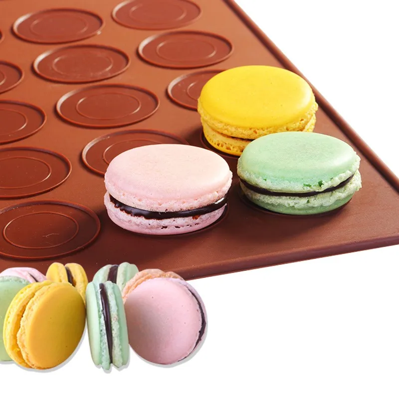 

30-cavity Macaron Mat Silicone DIY Macaron Dessert Pastry Sheet Kitchen Oven-use Baking Tools