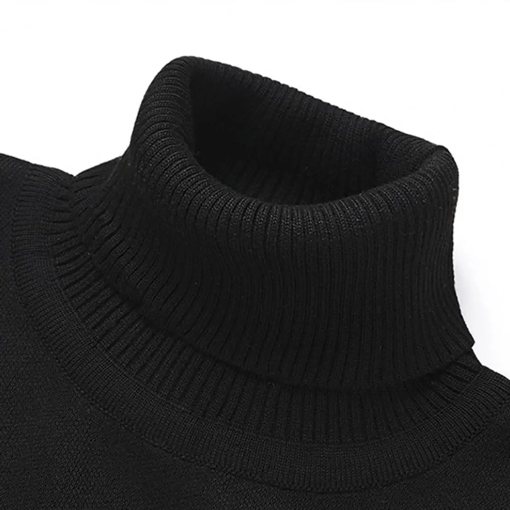 Hot！Male/Men\'s Sweater Turtleneck Long Sleeve Fleece Lining Men Sweater Autumn Winter Solid Color Thickened Warm Sweater Jumper