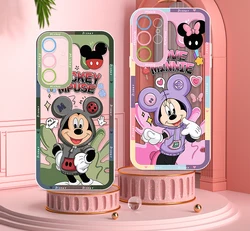 Disney Couple Mickey Minnie For Samsung Galaxy S23 S22 S21 S20 Pro FE Ultra A52 A53 A71 5G Angel Eyes Transparent Phone Case