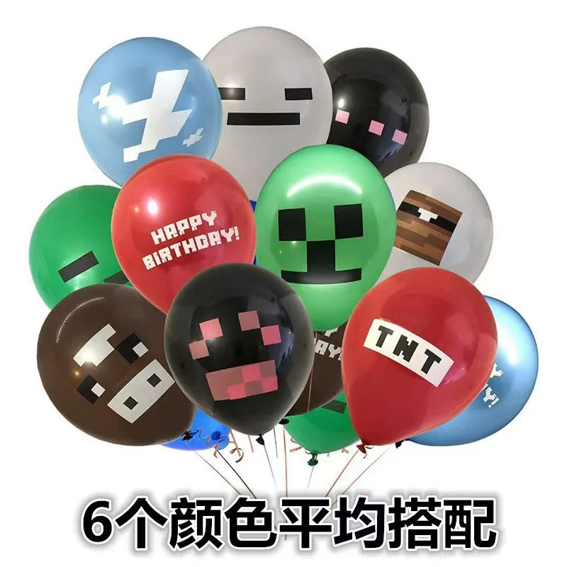 رائجة البيع 12 بوصة Minecraft بالونات اللاتكس 24 قطعة الكرتون MC كرات اللاتكس مجموعة عمل أرقام حفلة عيد ميلاد زينة اللعب