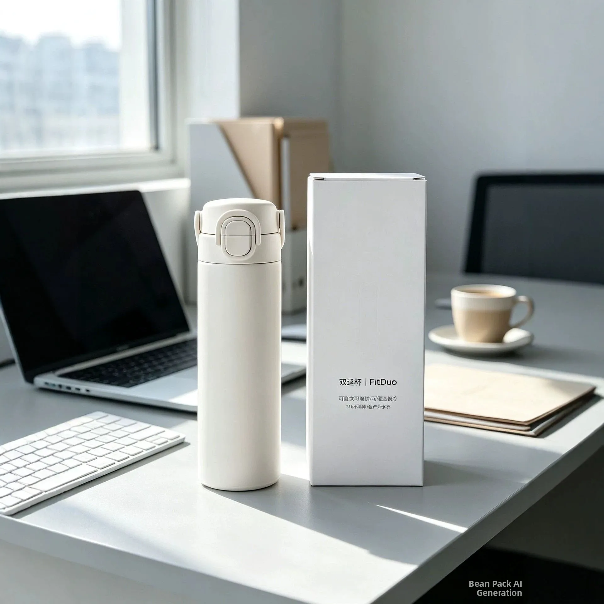 Portable Large Capacity 316 Stainless Steel Sports Water Bottle Women's Insulated Mug High Aesthetic Value Bouncing Cup