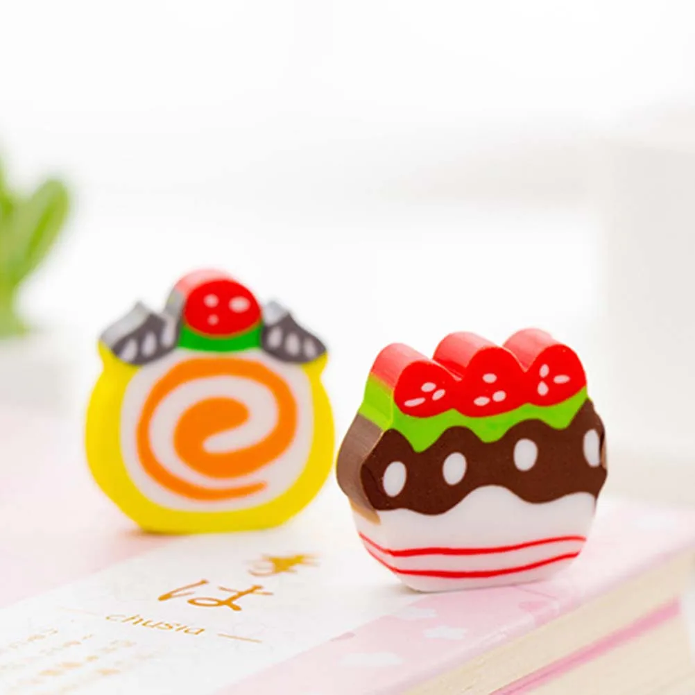 6 pezzi di gomme da cancellare per torte a ciambella, forniture di cancelleria, gomme da cancellare per studenti, amore creativo