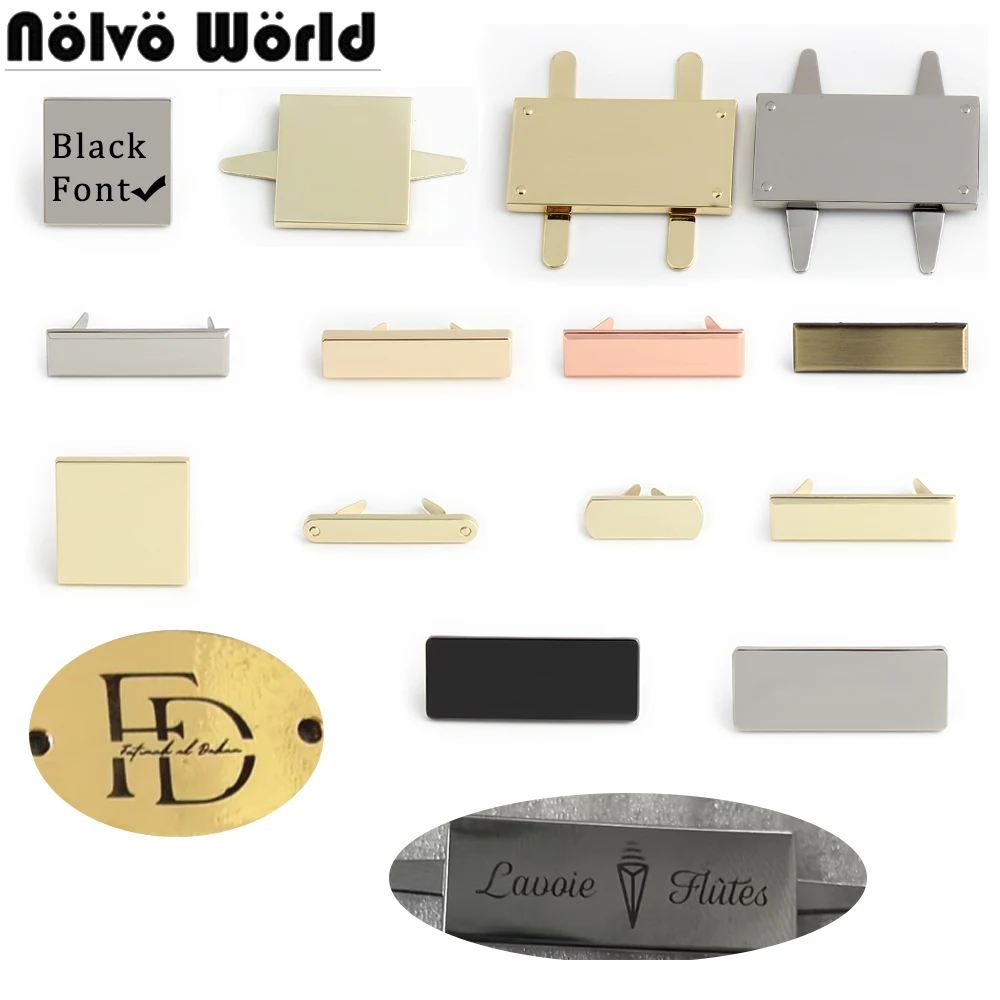 

100PCS Black Font Making Labels With Your Brand For Leather Purse Bags Tote Personal Customize Logo Tags DIY Sewing Accessories