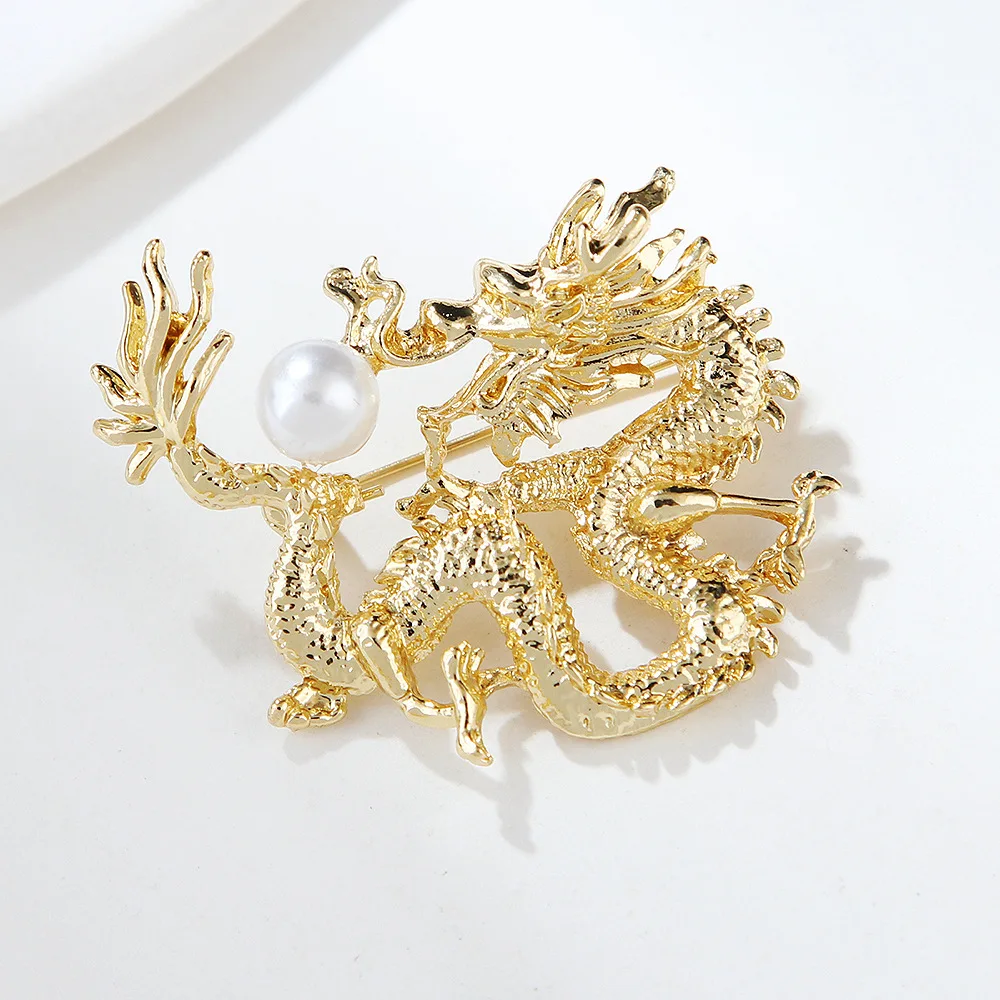 Luxury  Design, Retro Enamel Dragon Brooch, Men's Suit, High-end and High-end Feeling, Coat, Pin, Sweater Accessories