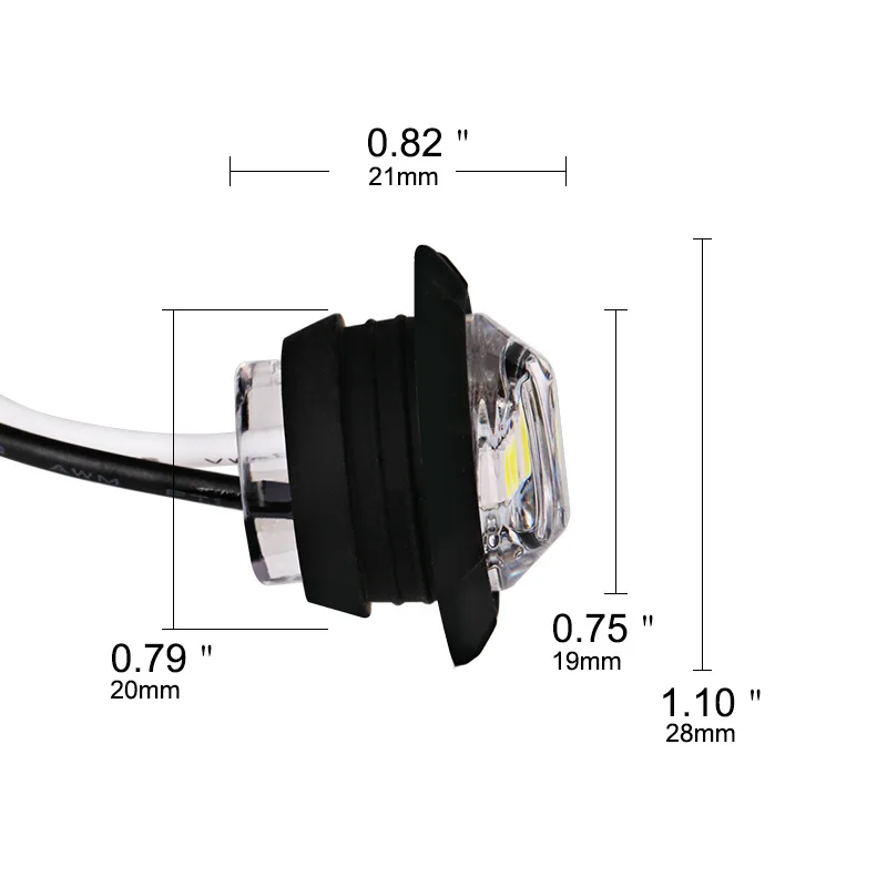 5Pcs Car LED Side Marker Indicators Light Truck Tail Lights Trailer Lorry 12V 24V External Clearance Turn Signal Lamp