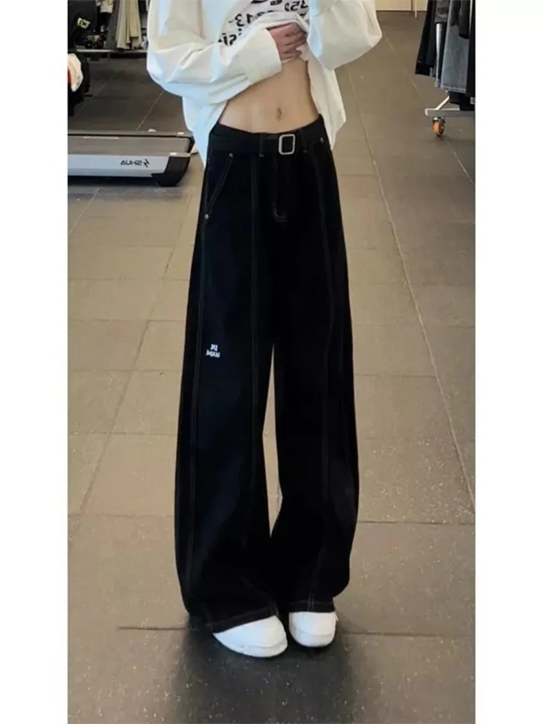 

American Sle Heavyweight Curved Knife Jeans Men Loose Straight Leg Pants Winter Fce Casual Long Trousers Trendy