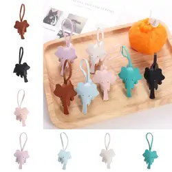 Soft Elephant Keychain Pendant Cute Creative Animal Doll Key Ring Leather Hand Sewn Car Key Chain Accessories Luggage