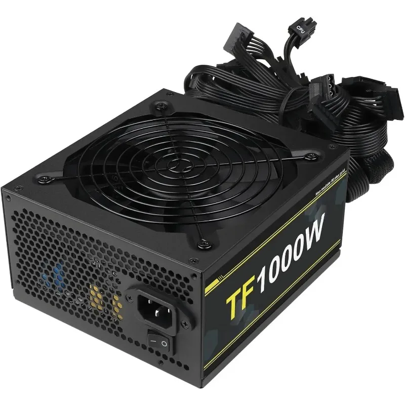 1000W 100-240V ATX Gold Power Supply Full Voltage Power Non-Modular Active PFC PSU Gaming Gold Power Supply Units for PC Server
