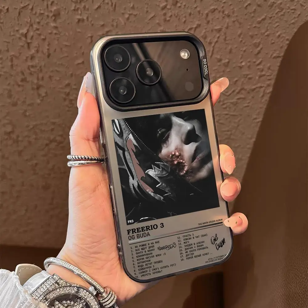 Funda para Teléfono Og B-BudaS Russia Rapper para iPhone 17 16 15 14 13 12 11 Pro Max, Diseño Mate con Efecto Aurora Láser