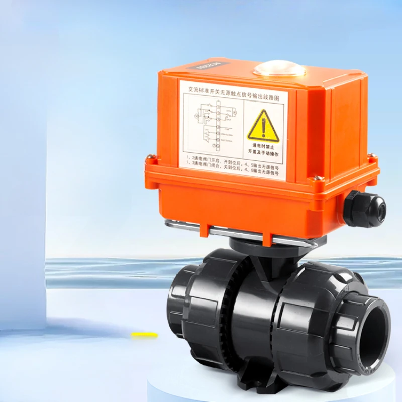 Manual and automatic integrated UPVC electric ball valve 220v24 three wire two control two way with feedback large flow