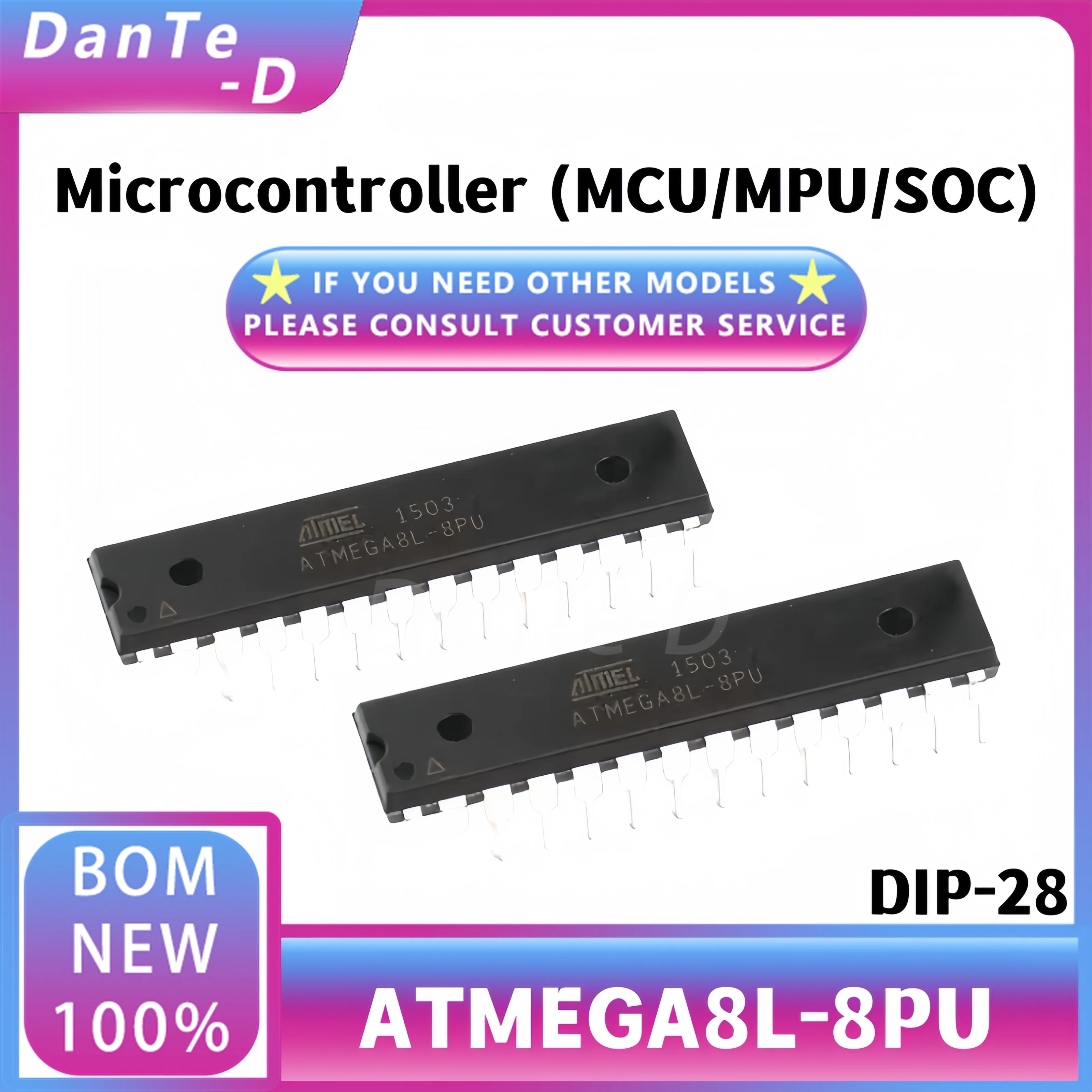 ATMEGA8L-8PU ATMEGA8L DIP-28ไมโครคอนโทรลเลอร์ IC ของแท้ใหม่