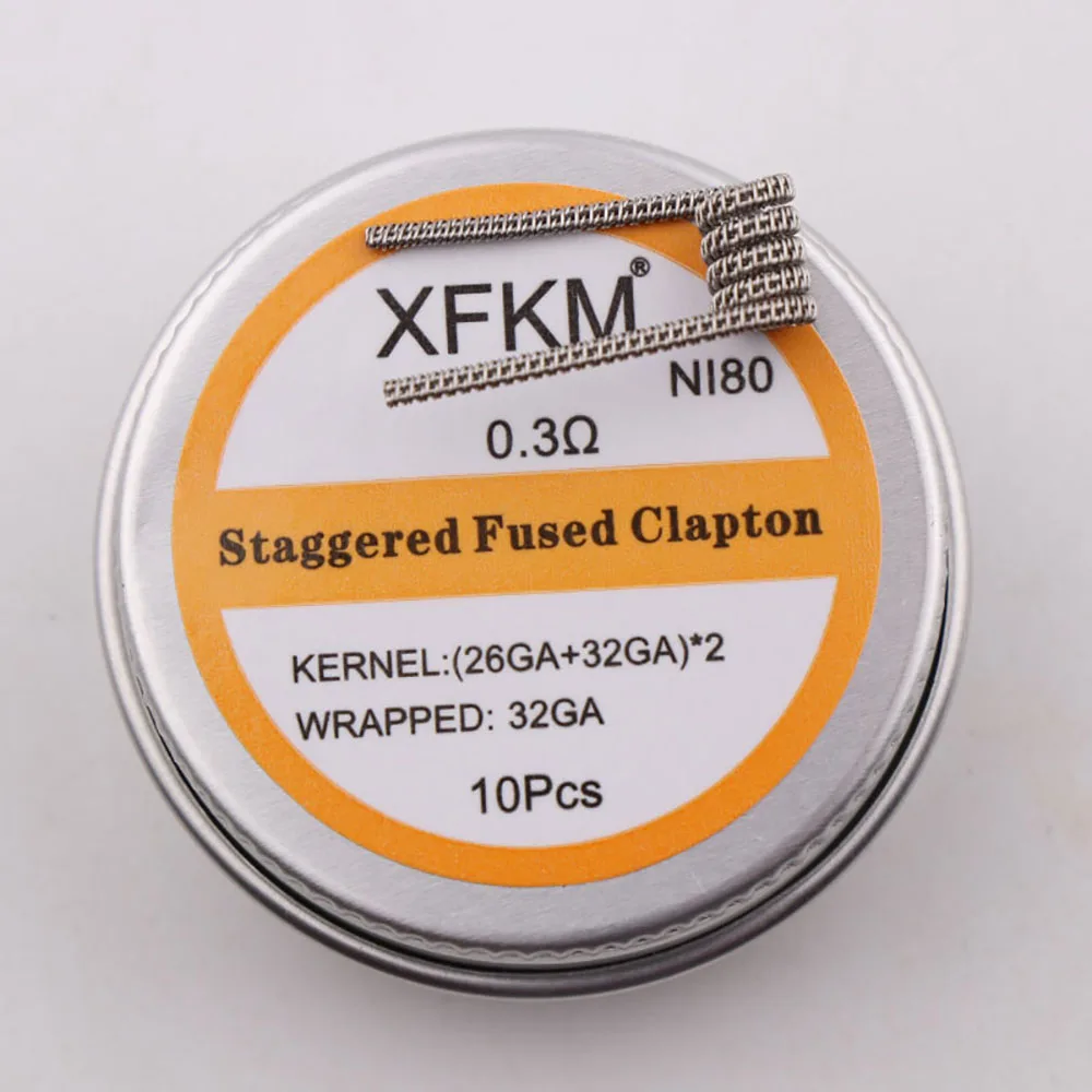 XFKM 10pcs/box 316/NI80 Juggernaut fused Clapton staggered taiji wire for RDA RBA Rebuildable tank Heating Wires Coil Tool