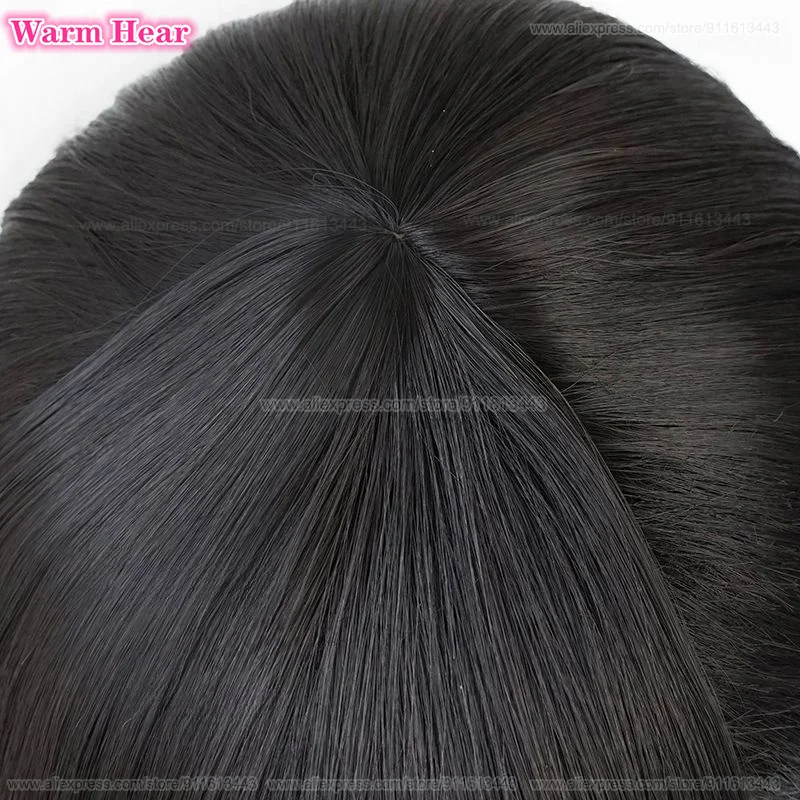 أنيمي Higashiyama Kobeni طويل 38 سنتيمتر ذيل حصان أسود تأثيري أنيمي شعر مستعار مقاومة للحرارة الاصطناعية الشعر هالوين شعر مستعار للحفلات + غطاء شعر مستعار