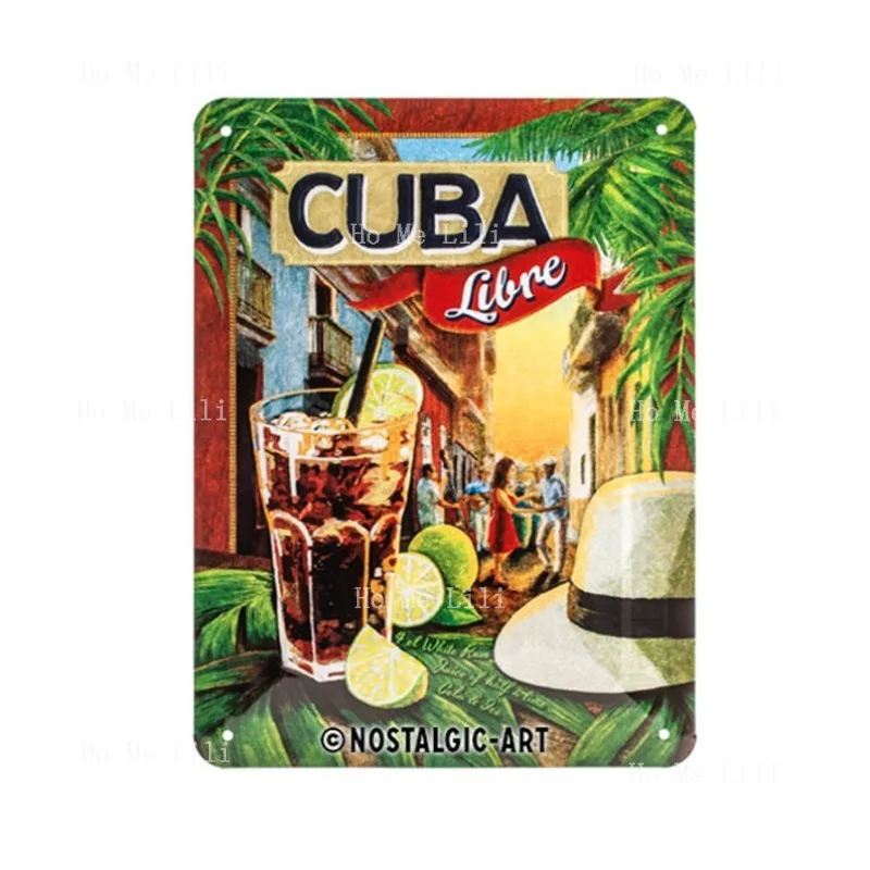 Ностальгическое искусство, ретро, жестяная вывеска, время, идея подарка Cuba Libre, аксессуар для вывески, изготовленный из металла, винтажный дизайн