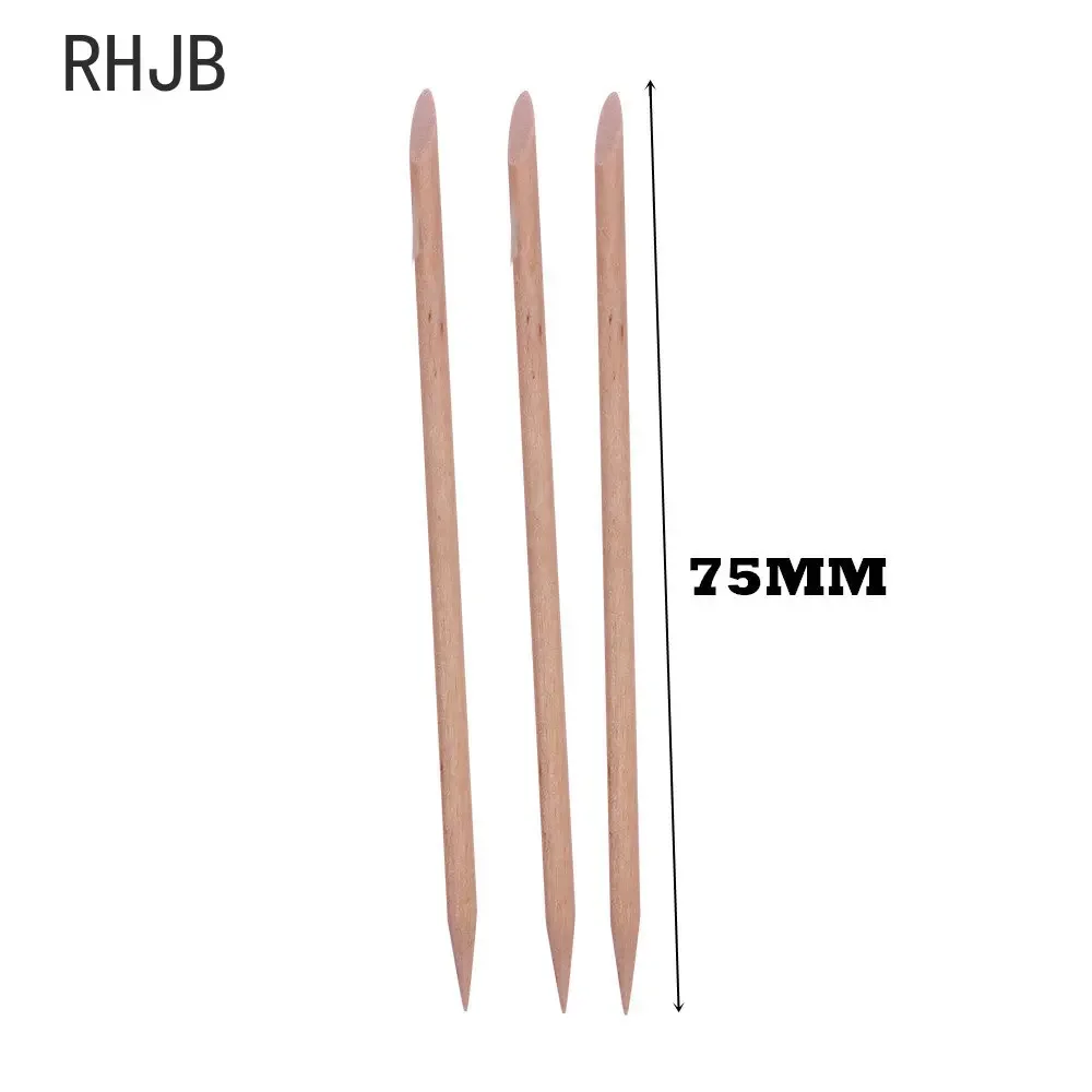 100/ 500Pcs Orange Wood Sticks for Nails Double Sided Cuticle Pusher Remover Nail Art Manicure Pedicure Tool for Manicure Pedicu