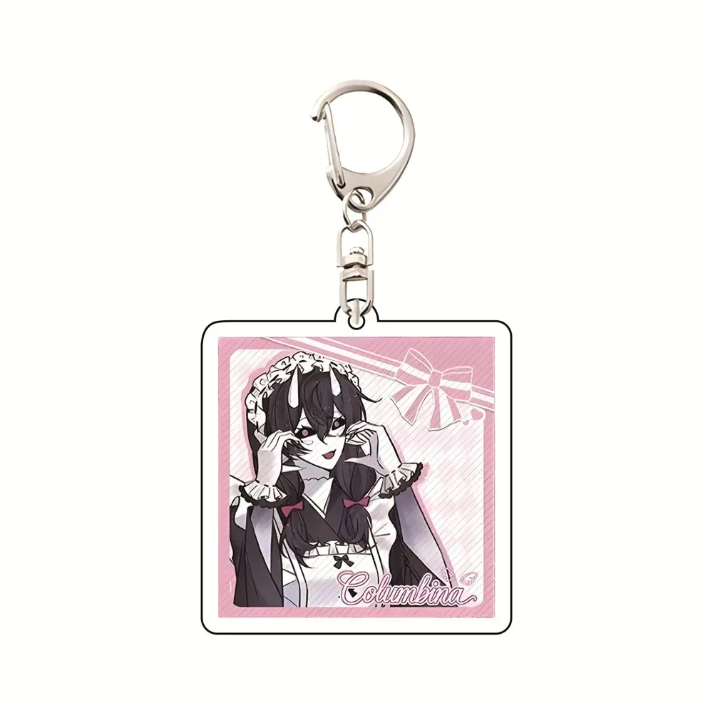 The Freak Circus  Pierrot Harlequin Joker 6CM Cute Anime Acrylic Stand Keychain Clown Pendant Keyring Bag Accessory Ornament
