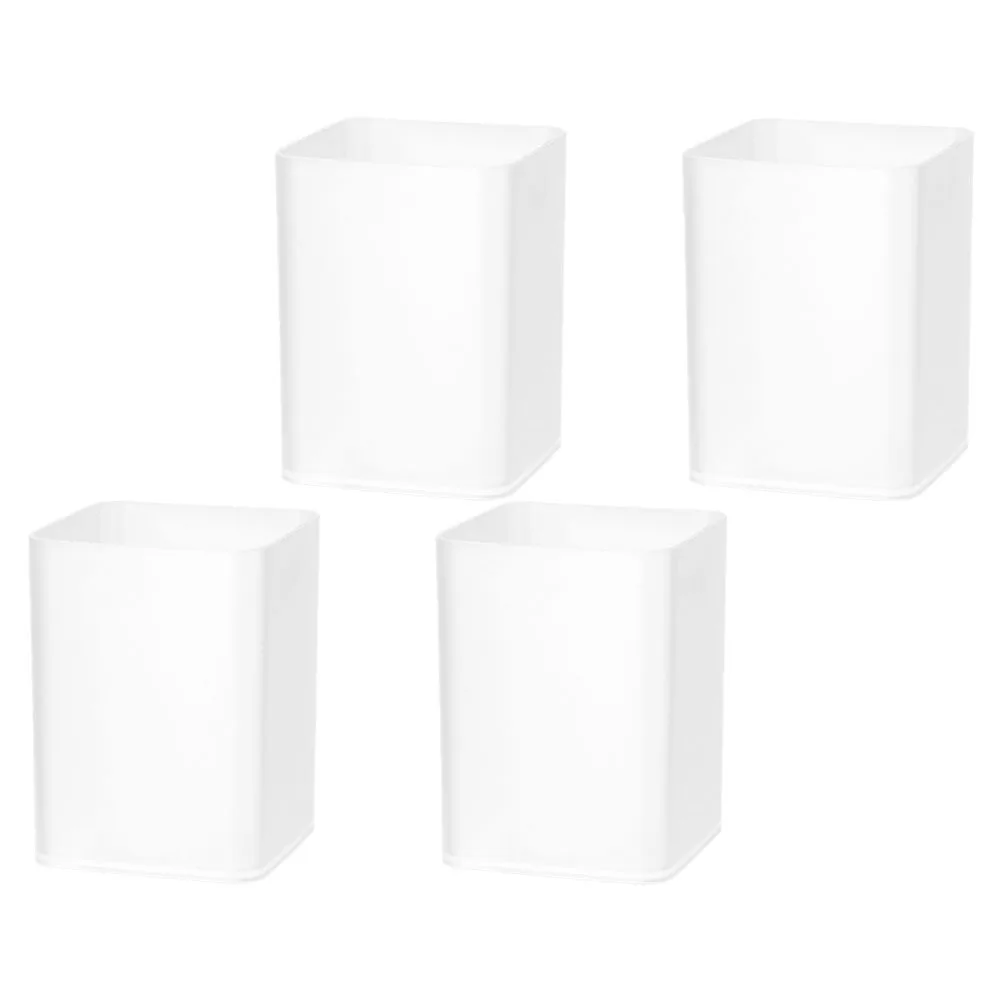 

4pcs Plastic Pen Holder Square Storage Box For Office Desk Stationery Organizer Pencil Cup Mark Pen Containers Desktop