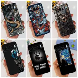 For Google Pixel 9 / Pixel 9 Pro Fashion Dragon Metal Style Black Silicon Case For Google Pixel9 9Pro Soft TPU Phone Cases