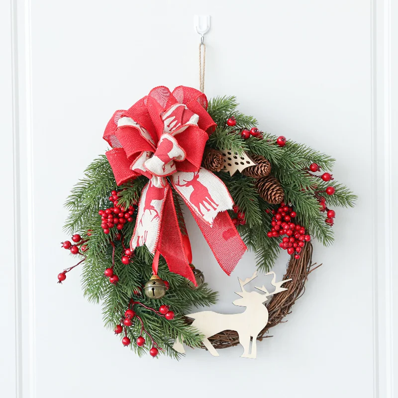 

*Green Christmas Garland Pine Cones And Berry Christmas Wreath Christmas Party Wreaths And Garlands