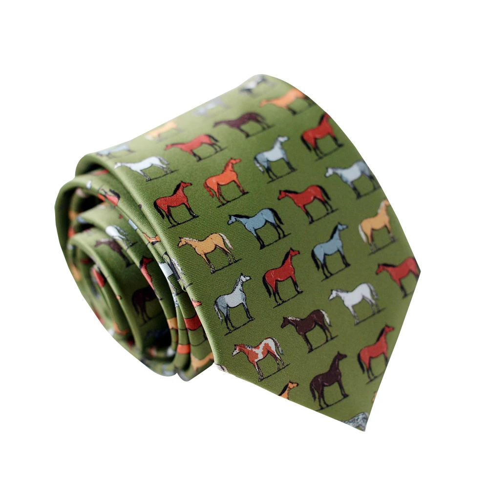 8 cm breedte nieuw ontwerp bedrukte stropdassen retro anker dier groen bruin stropdassen voor mannen dagelijks gebruik shirt smoking accessoires cadeau