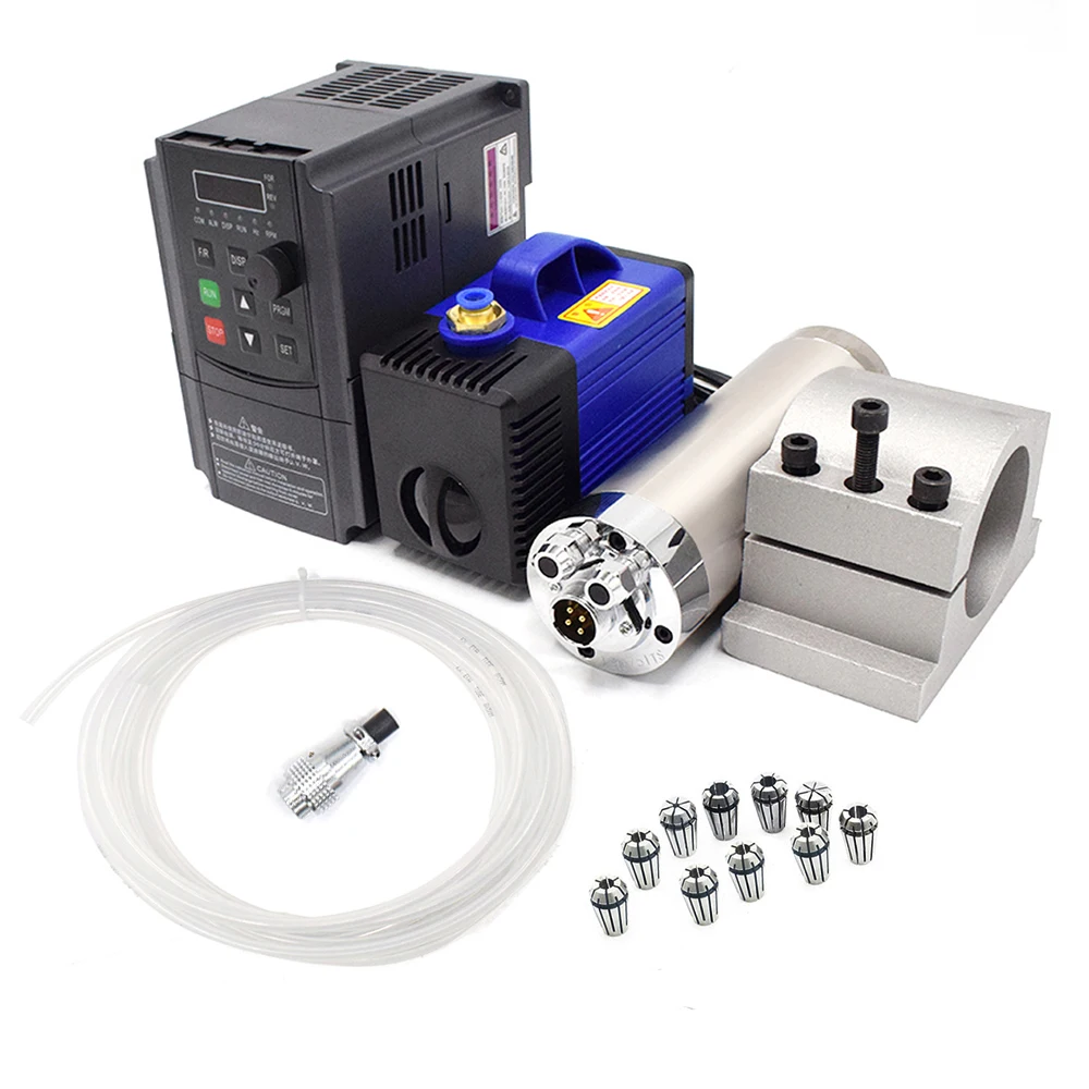 5.5 KW  Water-cooled Spindle motor +5.5 KW VFD+125mm Clamp+Water Pump/5m Pipe + ER25 Collets kit for CNC Wood/Stone working