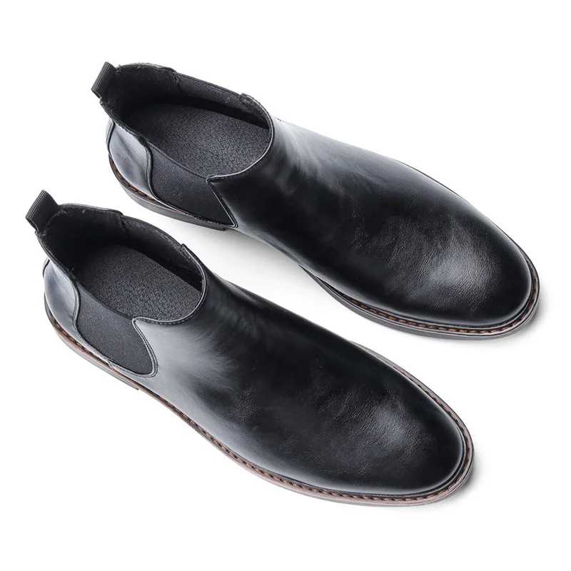 British Male Shoes Fashion Men Luxury Chelsea Boots  Retro Slip on Casual Ankle Boots Plus Size Short Botas Zapatillas Hombre