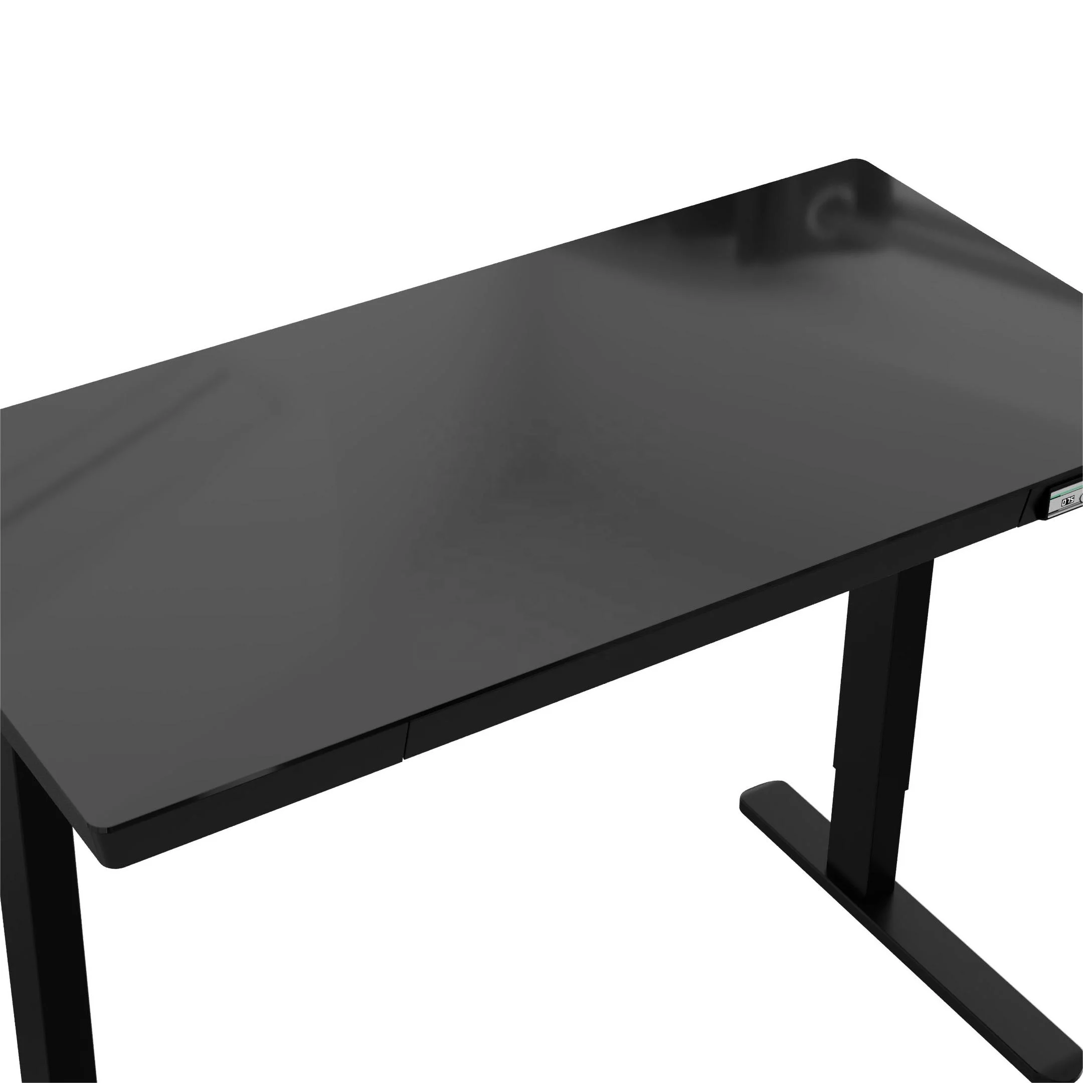 Commercial Sit-stand Desk with Tempered Glass Desktop & Integrated Hand Controller