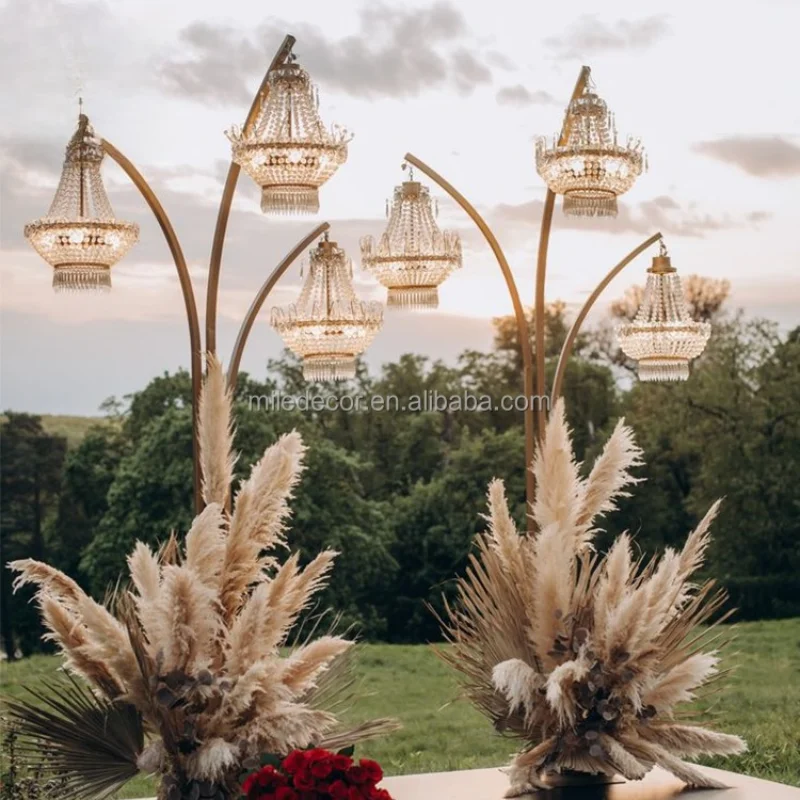 

Custom Pendant Arch Crystal Bracket Iron Frame Wedding Metal Chandelier Stand