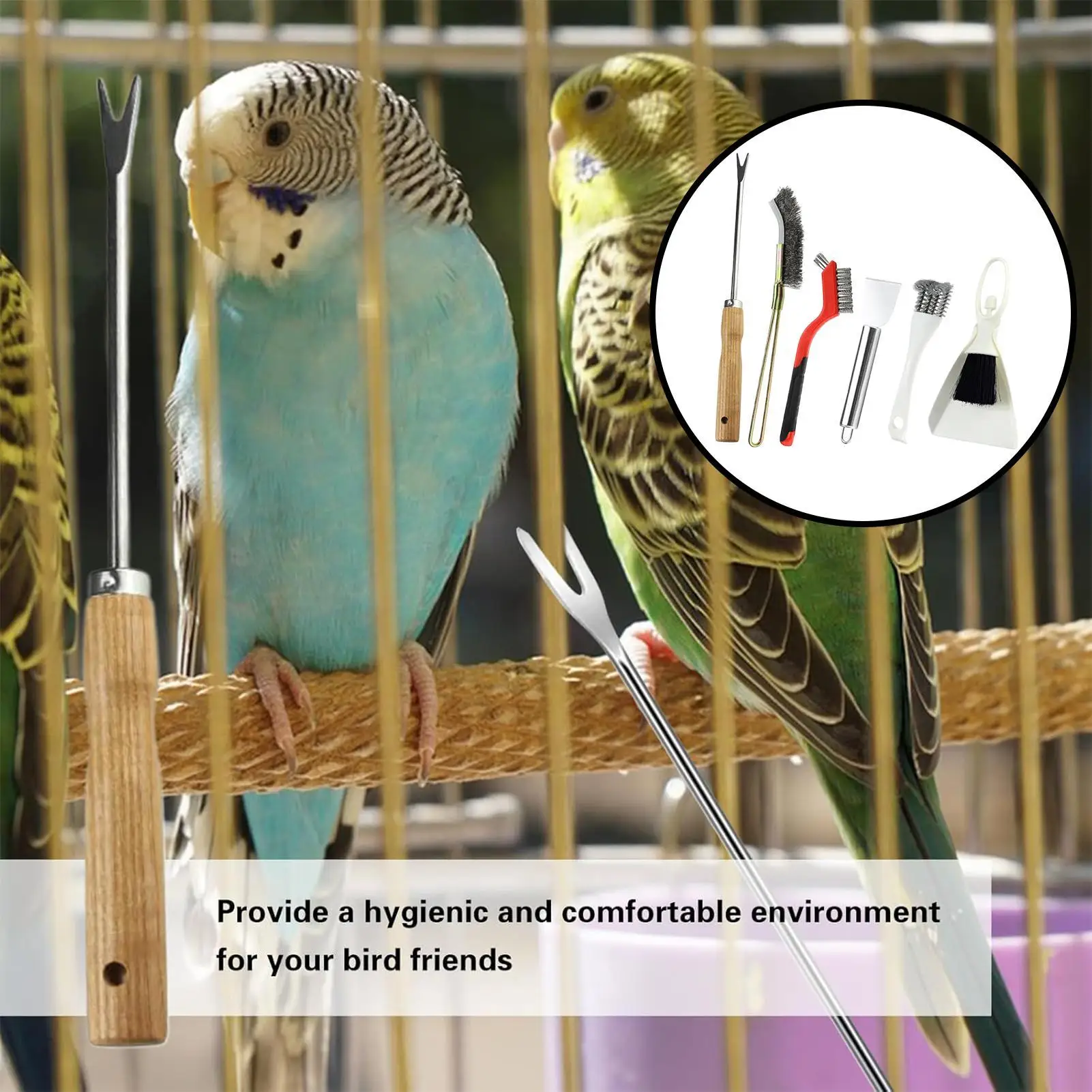 Bird Poop Remover Bird Poop Remover Scraper 1 Set Accessories Supplies Litter Brush For Conure Parrot Hummingbird Hamster Rabbit