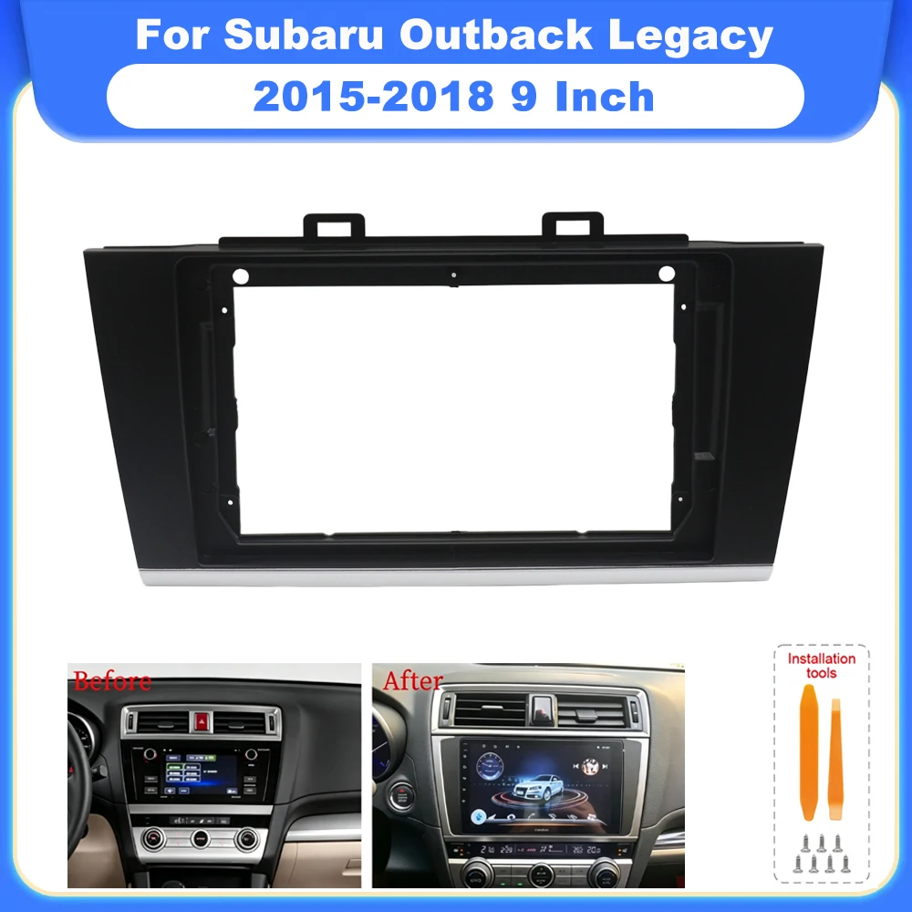 9 Inch Dash Fitting Panel Frame Fascia Kit For Subaru Outback Legacy 2015-2018 2DIN Android Car Radio Audio Installation Bezel