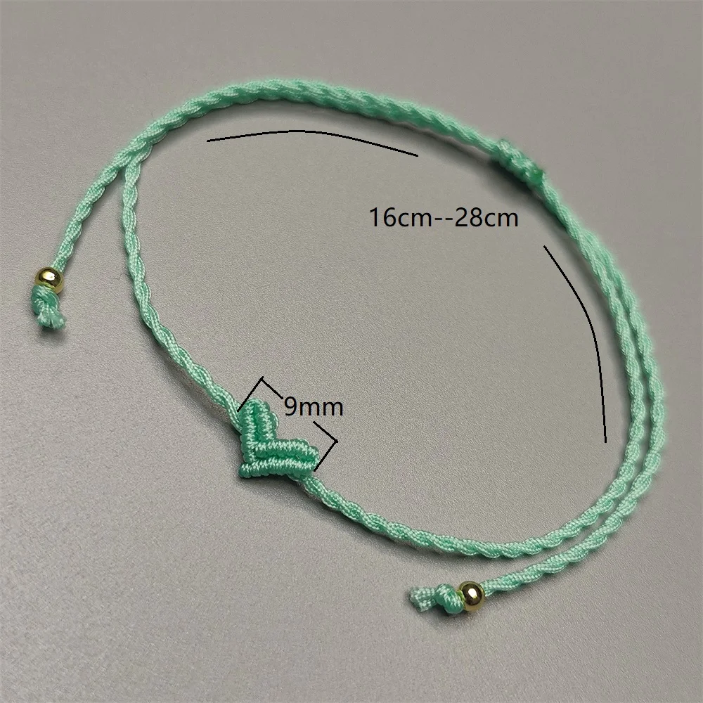 Candy Colors Heart Shaped Love Lucky Simple Macrame Handmade Rope Bangle Braided Charm Bracelet Women Men Couple Sister Gift