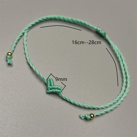 Heart Charm Braided Rope Bracelet