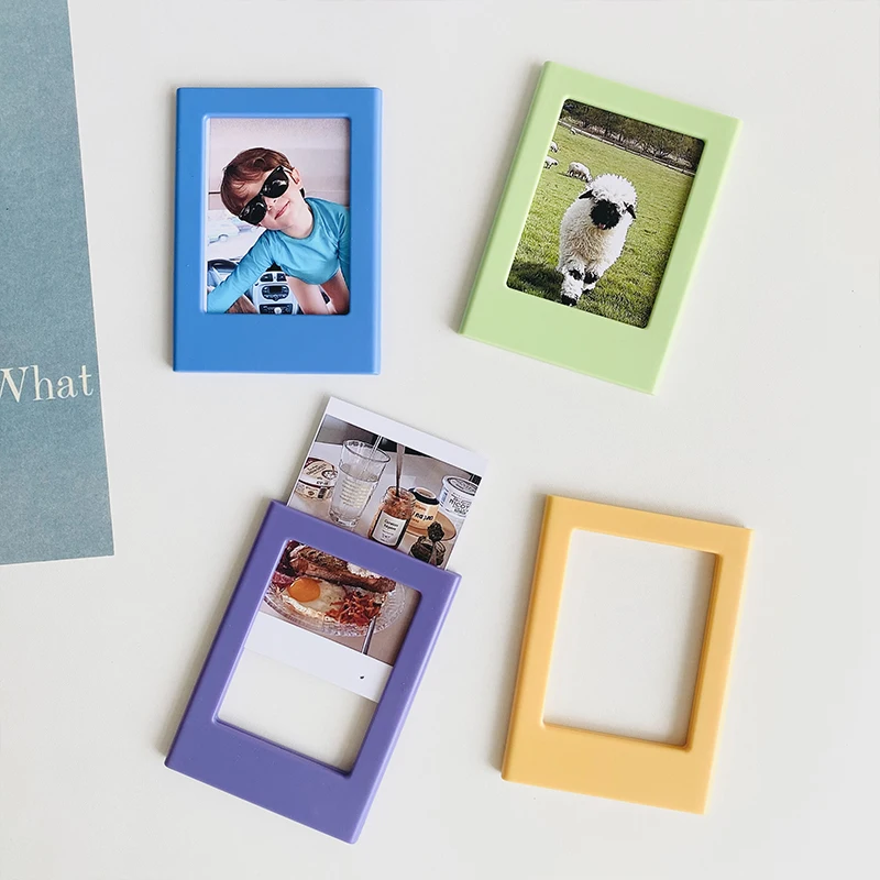 

3 Inch Photo Frame Refrigerator Magnets with Candy Color Versatile Combination Creative Cute Magnet Refrigerator Home Decor