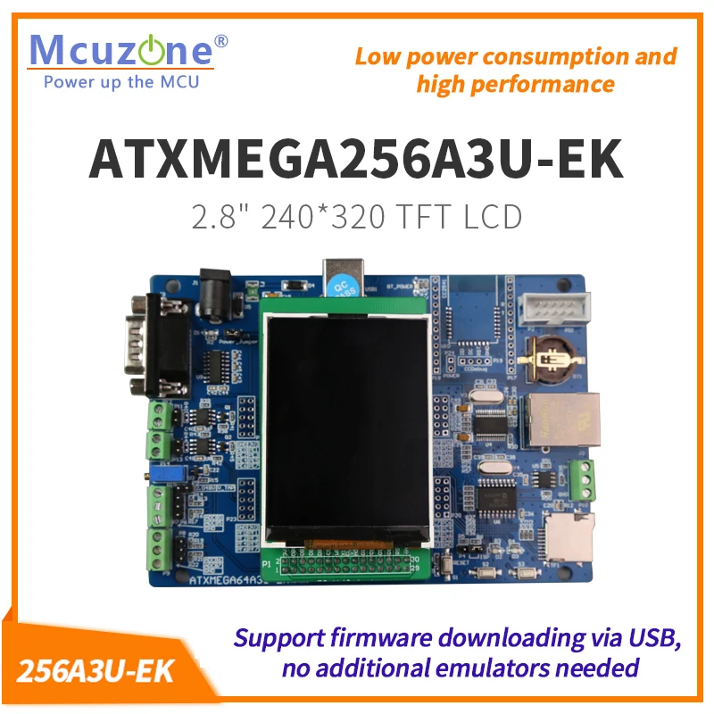 

ATxmega256A3U-EK-T28 , 320*240 2.8LCD 12Bit ADC and DAC,7 USARTs, PDI, USB Device, XMEGA, CAN, RTC